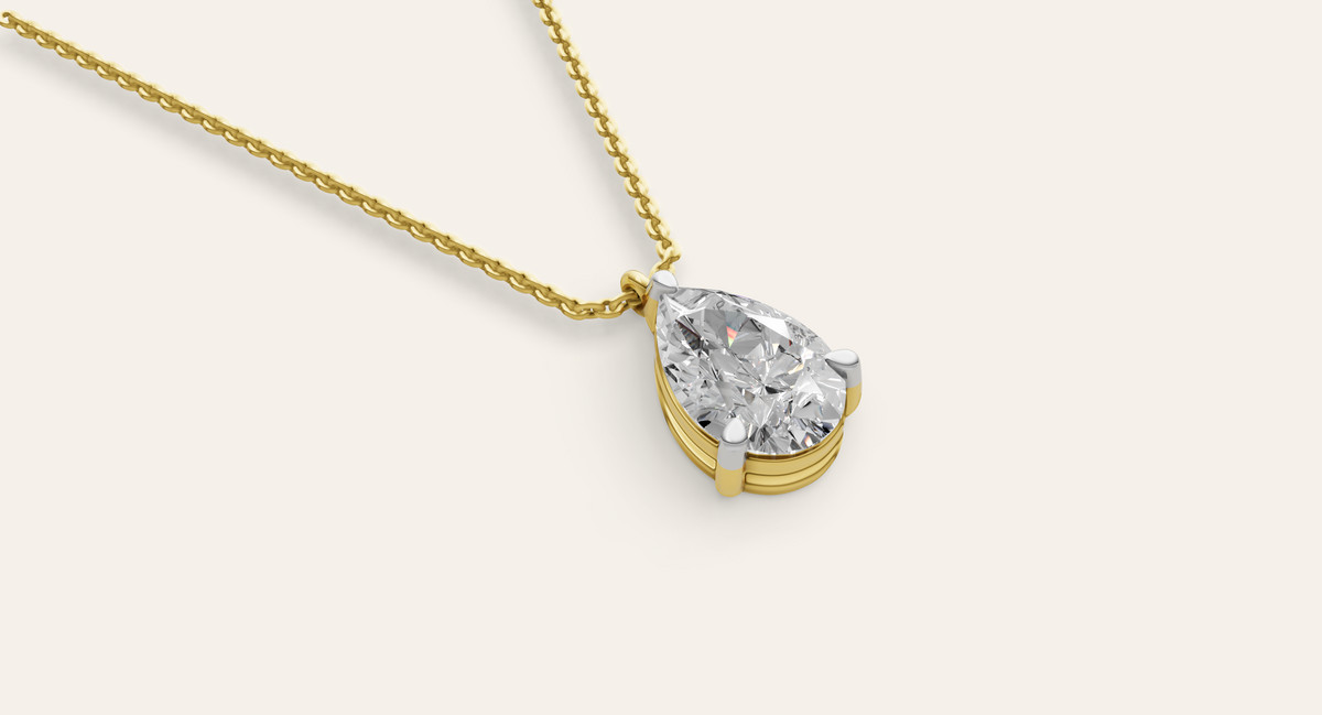 Larme lab-grown diamond pendant, view 1