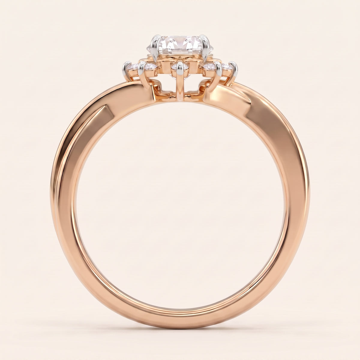 Camellia lab-grown diamond ring, view 6