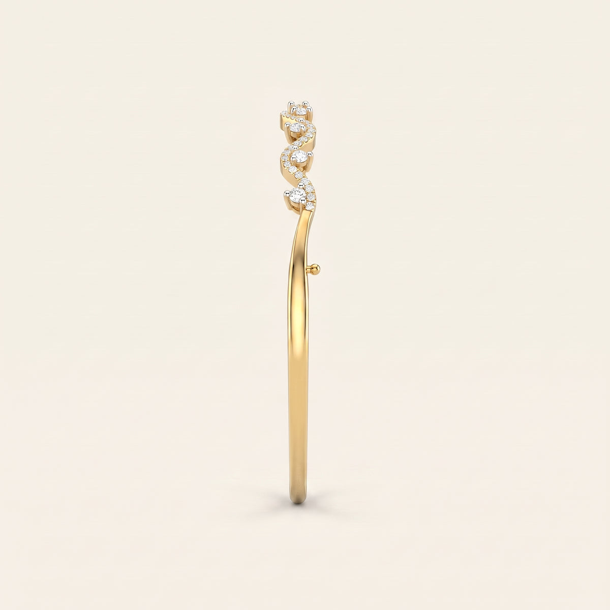 Wave lab-grown diamond bracelet, view 2