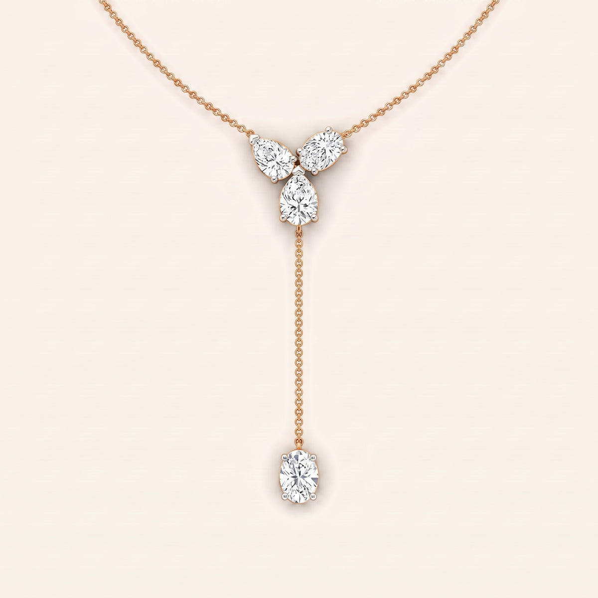 Triplet lab-grown diamond necklace, view 6