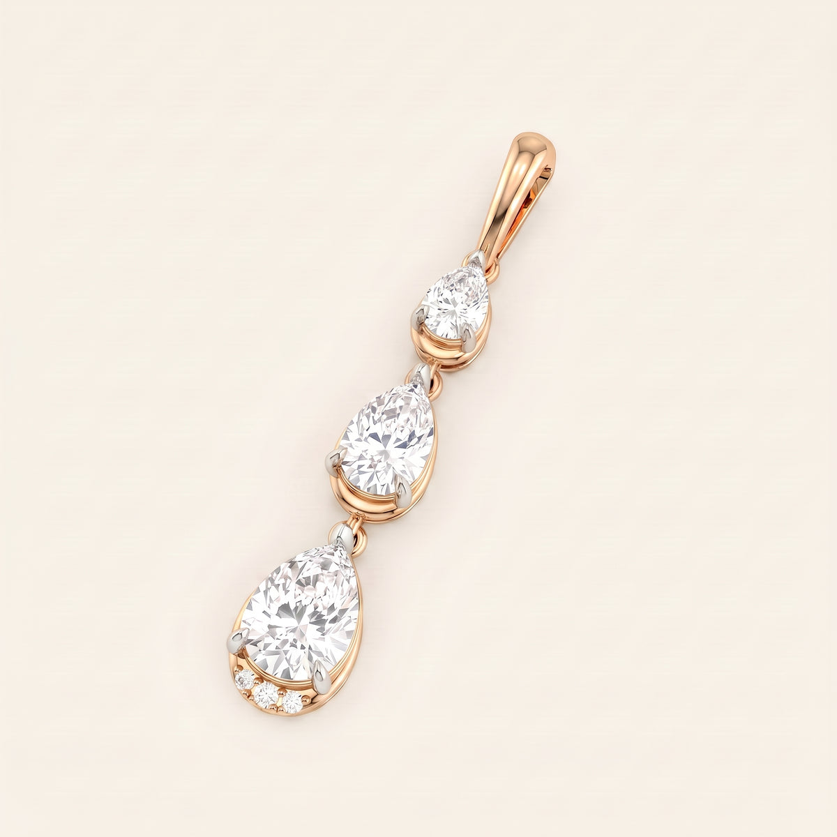 Trilogy lab-grown diamond pendant, view 7