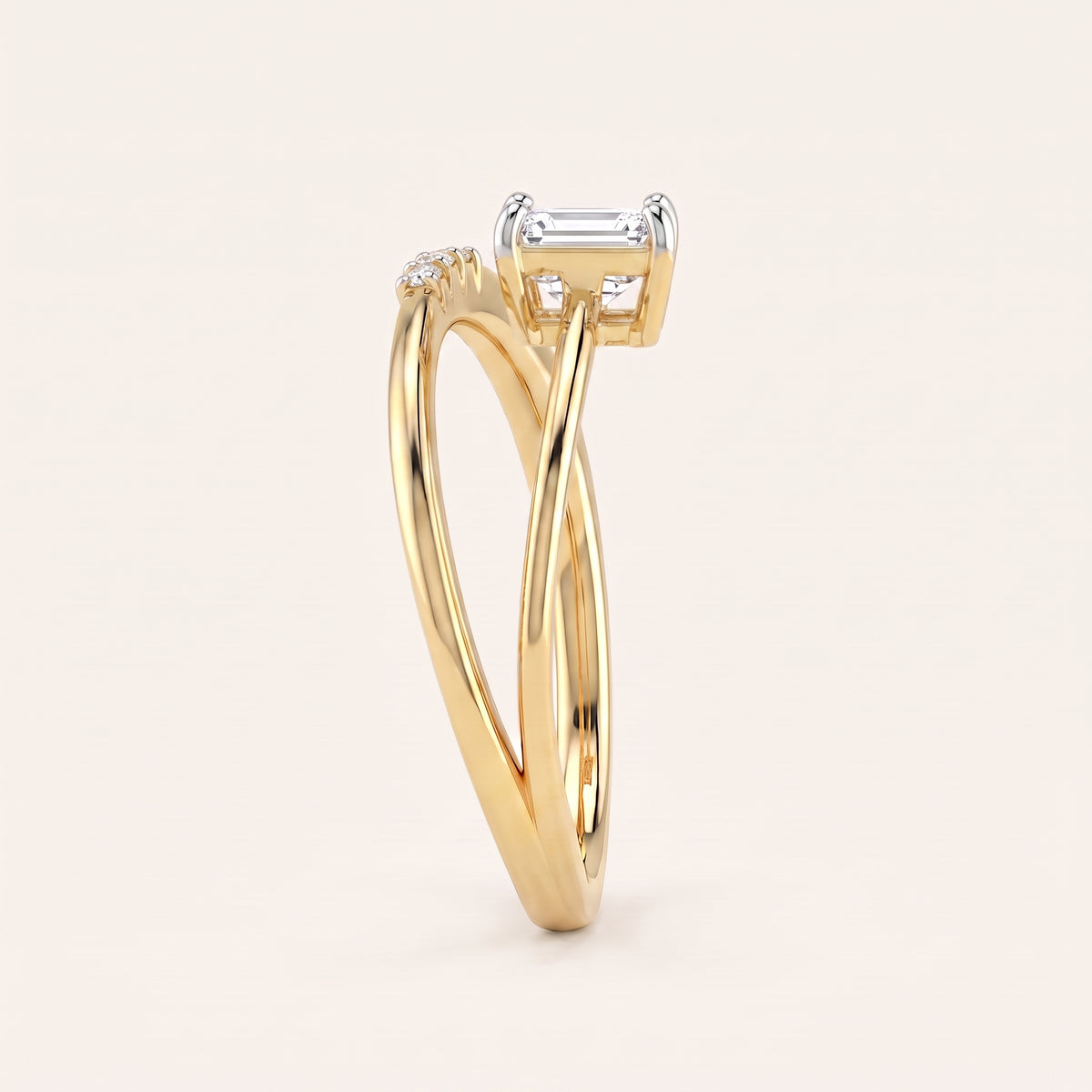 Twain lab-grown diamond ring, view 2