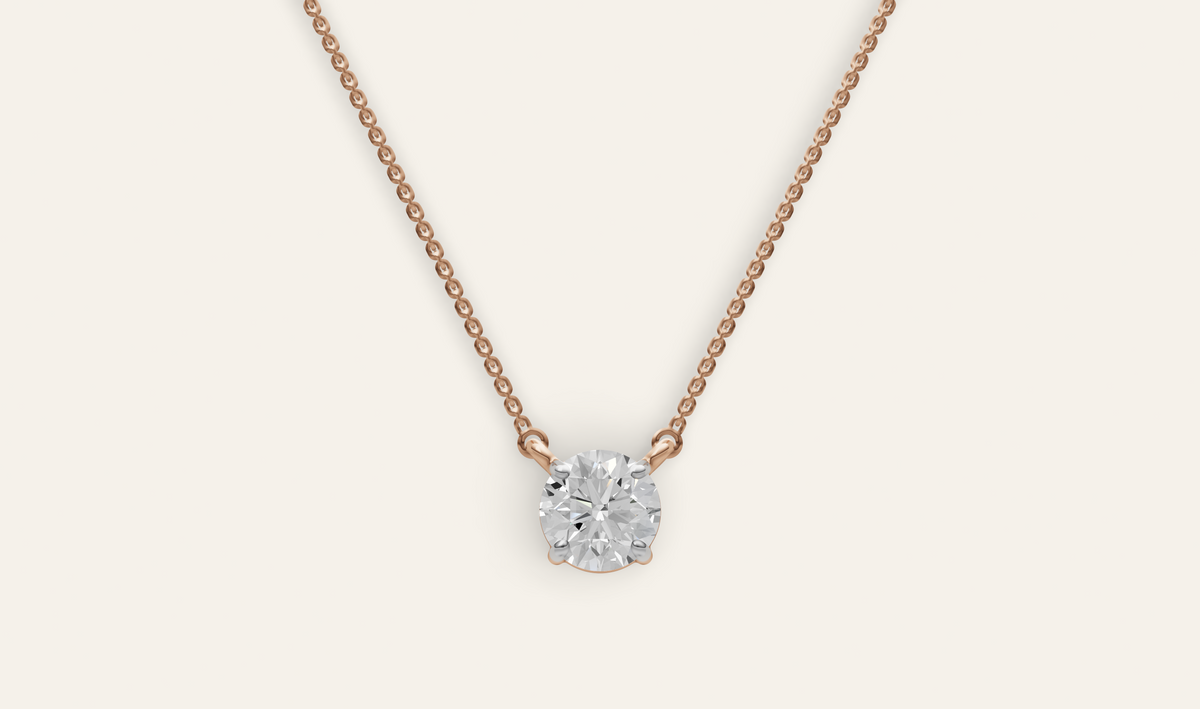 Solstice lab-grown diamond pendant in rose gold