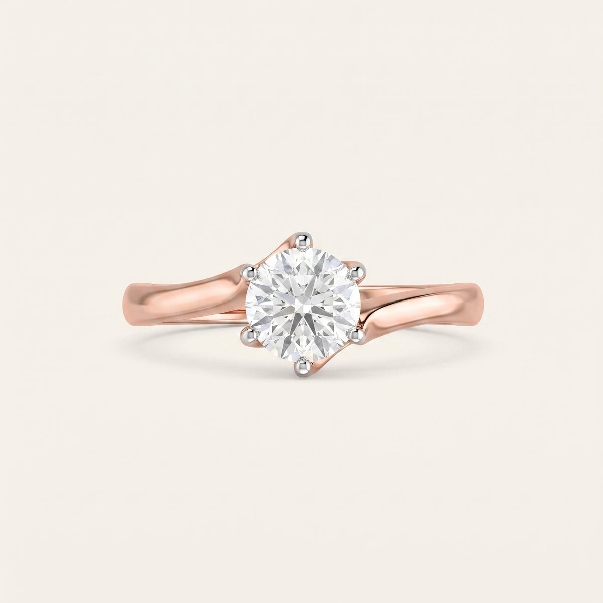 Rosebud lab-grown diamond ring, view 3