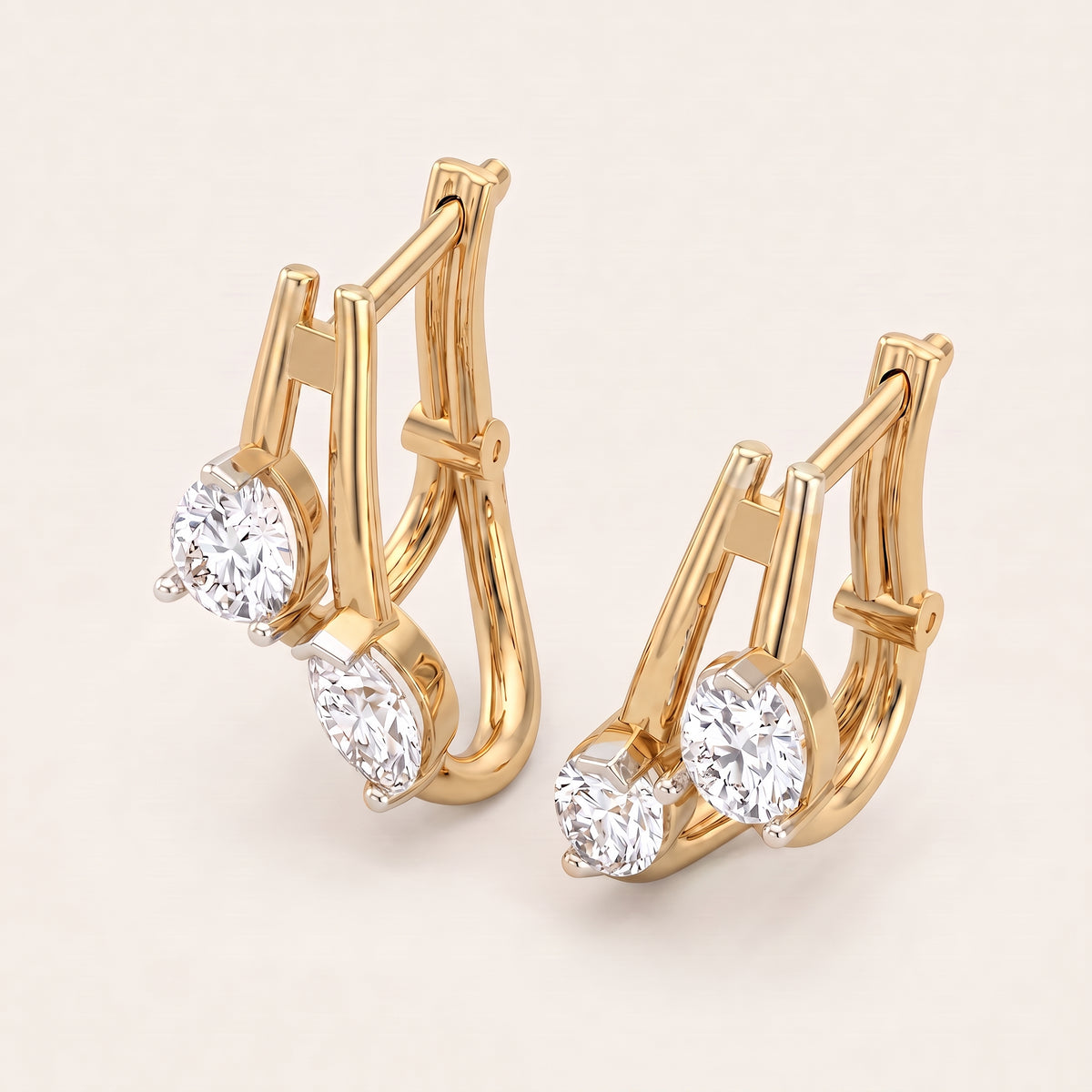Arc lab-grown diamond earrings, view 6