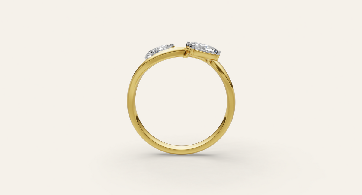 Sirena lab-grown diamond ring, view 3