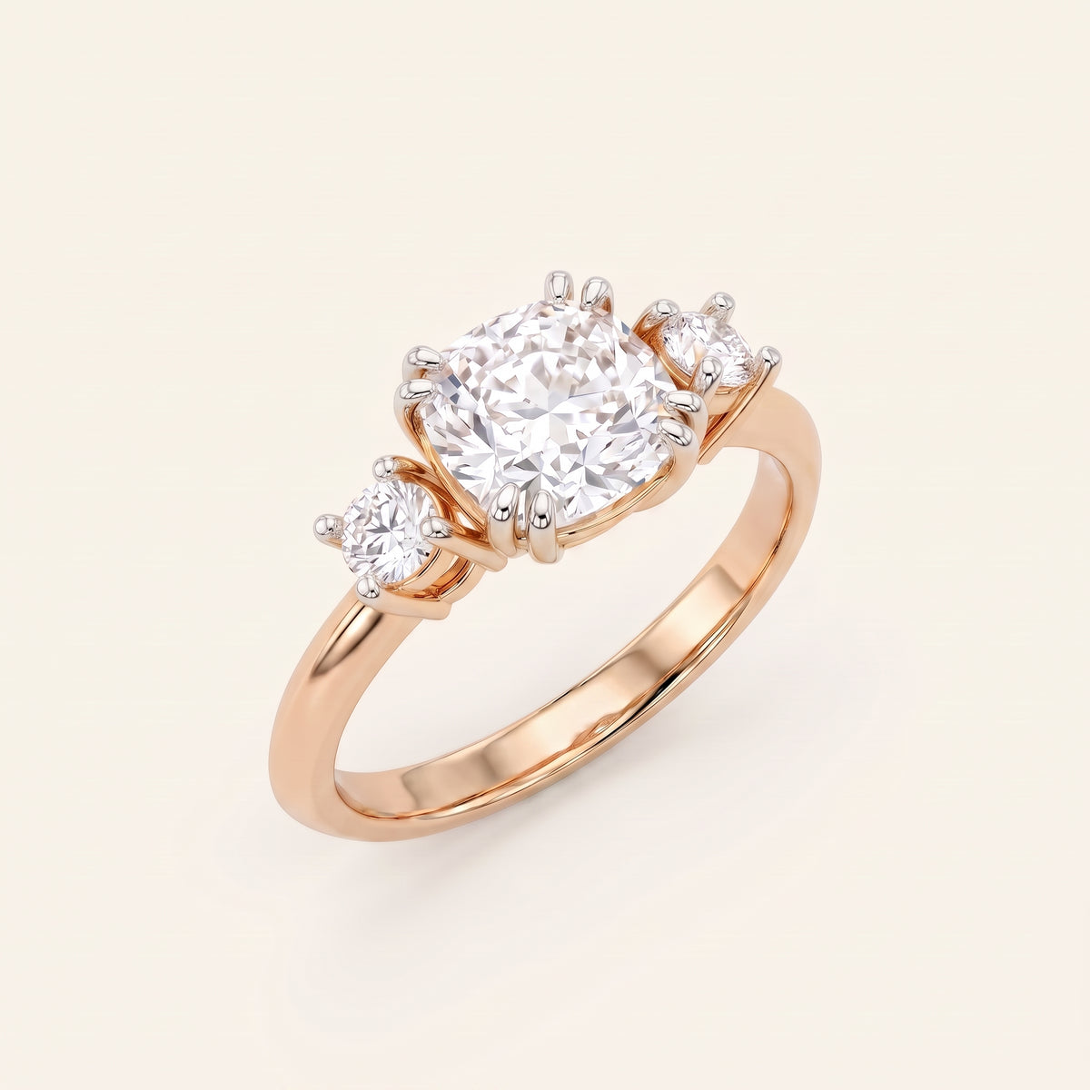 Trinity lab-grown diamond ring, view 7