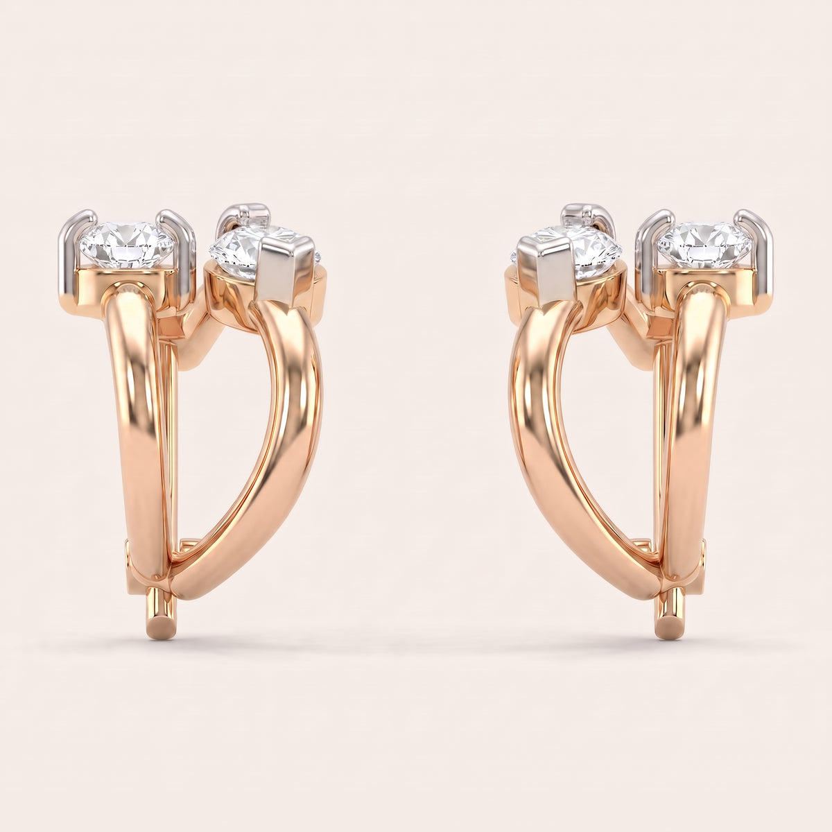 Arc lab-grown diamond earrings, view 7