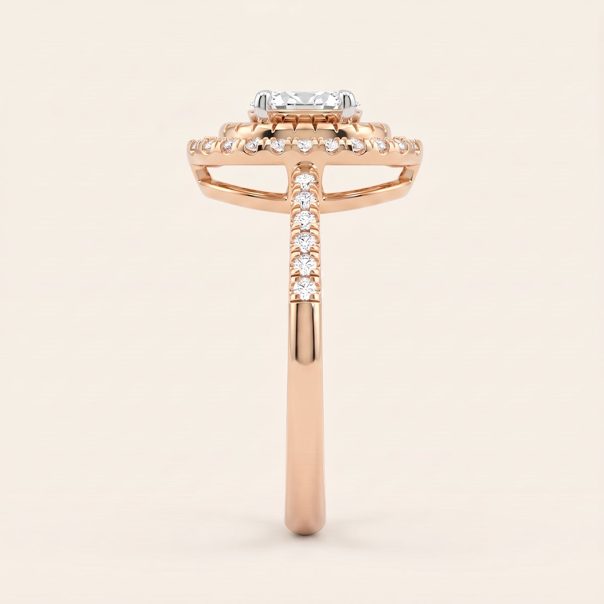 Aurora lab-grown diamond ring, view 6