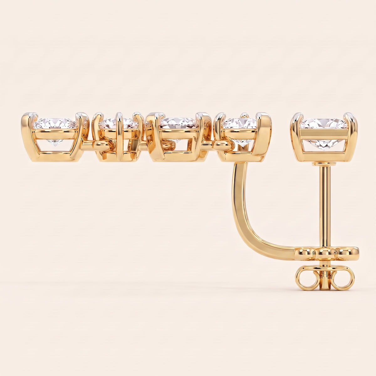 Medley lab-grown diamond earrings, view 7