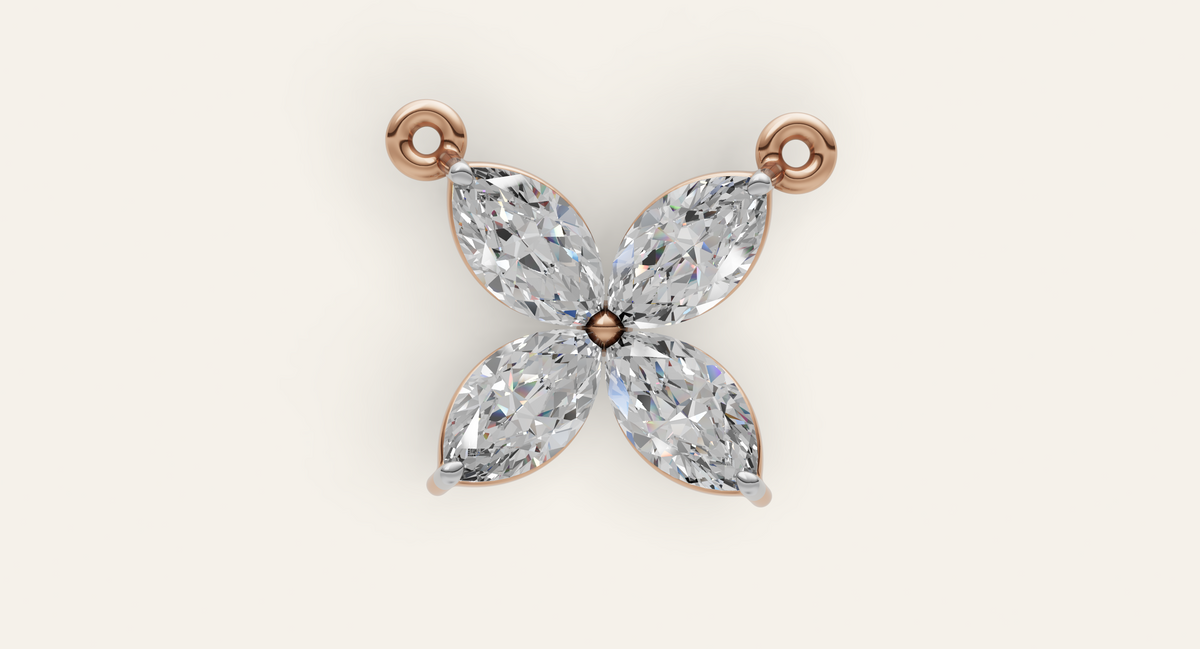 Papillon lab-grown diamond pendant, view 5