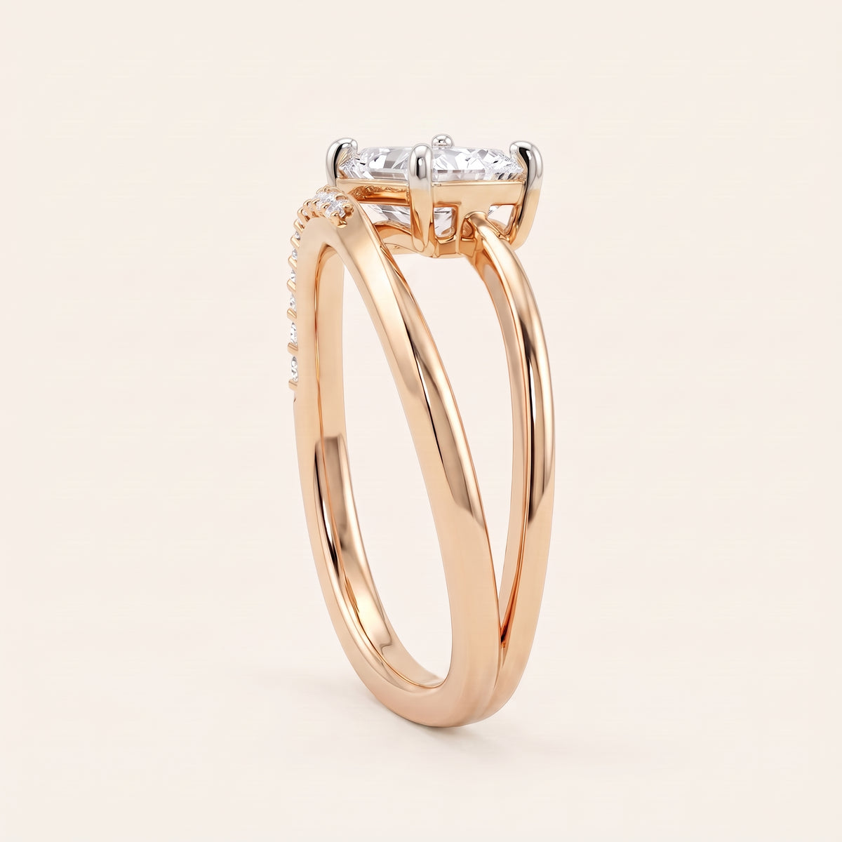 Twain lab-grown diamond ring, view 5