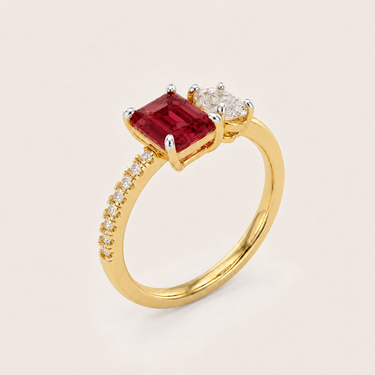 Scarlet lab-grown diamond ring, view 4