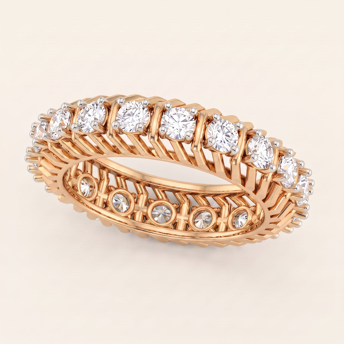 Braid lab-grown diamond ring, view 6