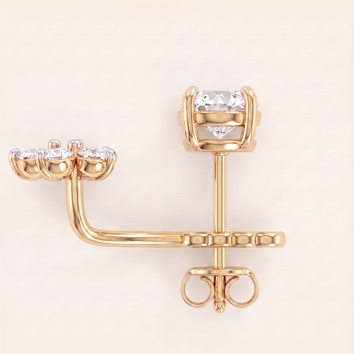 Wings lab-grown diamond earrings, view 7
