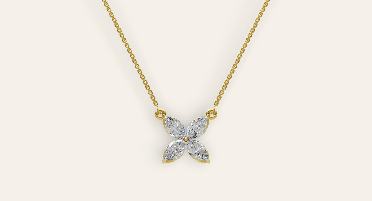 Papillon lab-grown diamond pendant in yellow gold