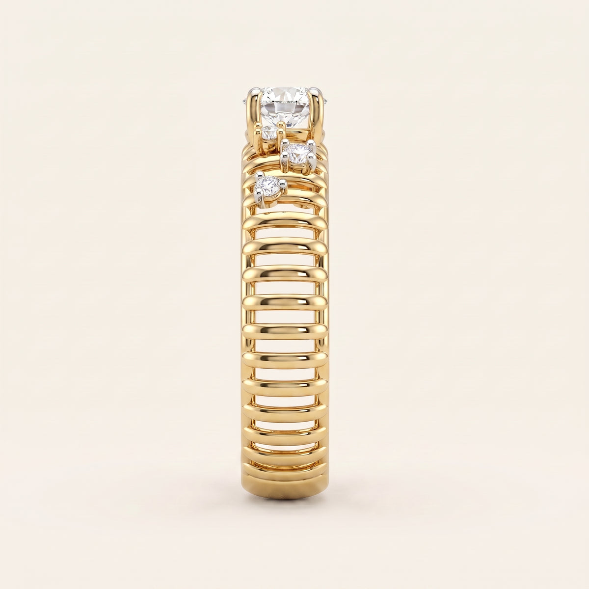 Ripple lab-grown diamond ring, view 3
