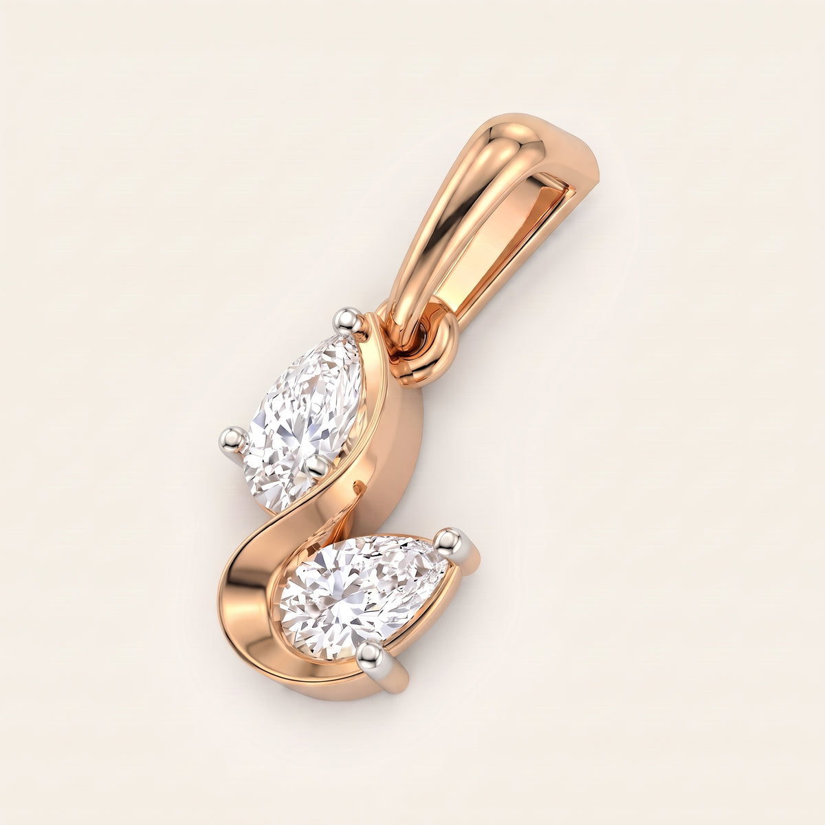 Spiralle lab-grown diamond pendant, view 5