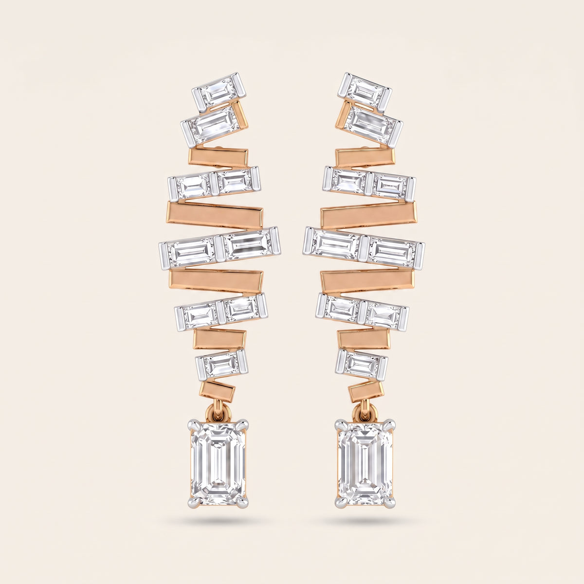 Jazz lab-grown diamond earrings, view 3